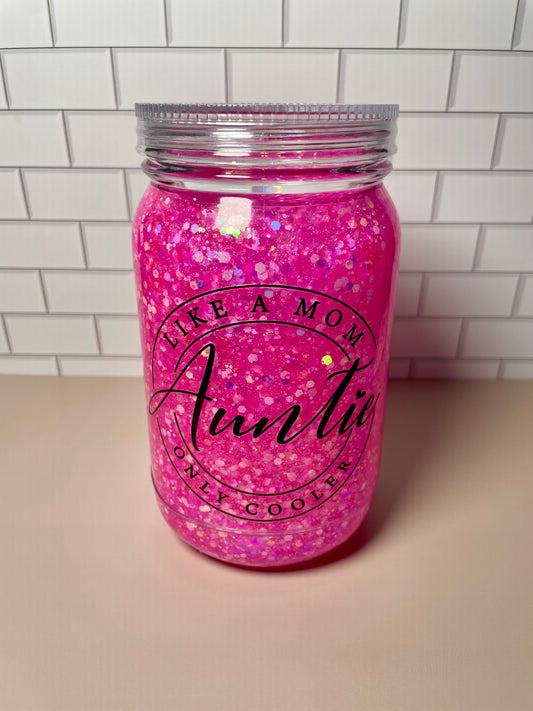 Glitter Snowglobe - 24oz Acrylic Tumbler w/ Handle