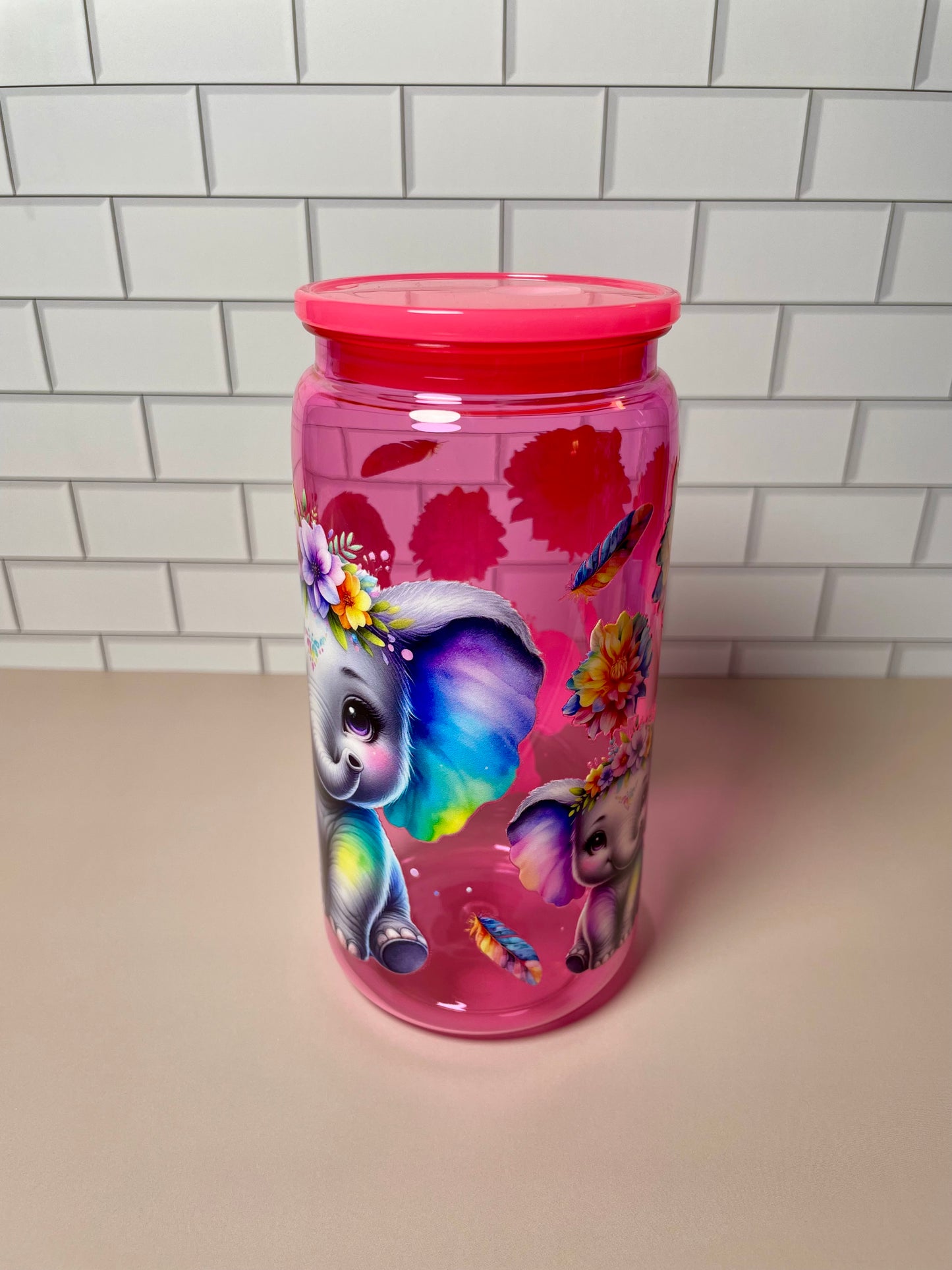 Colorful Elephant - 16oz Acrylic Tumbler