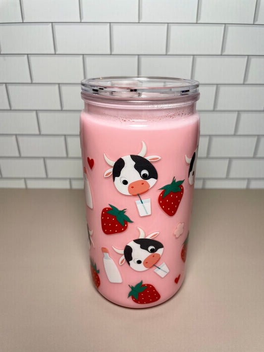 Strawberry Milk Cup - 16oz Acrylic Tumbler