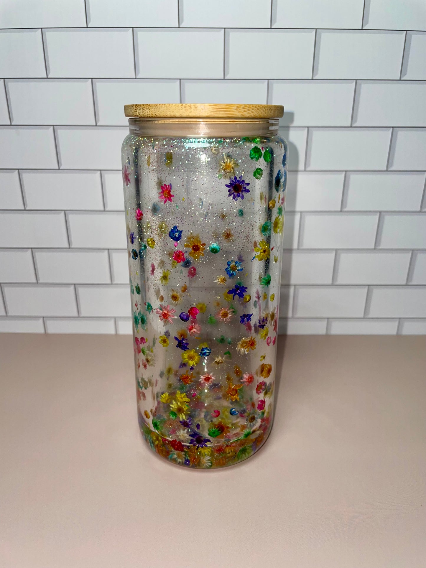 Dried Flowers - 20oz Glass Tumbler