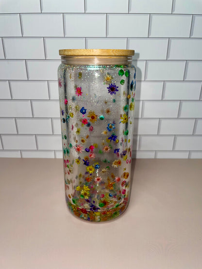 Dried Flowers - 20oz Glass Tumbler