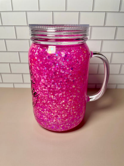 Glitter Snowglobe - 24oz Acrylic Tumbler w/ Handle