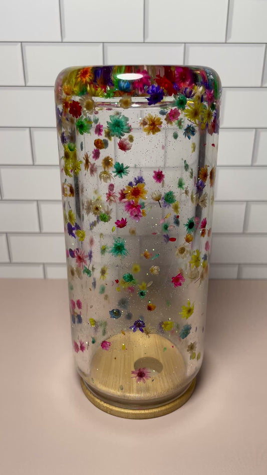 Dried Flowers - 20oz Glass Tumbler